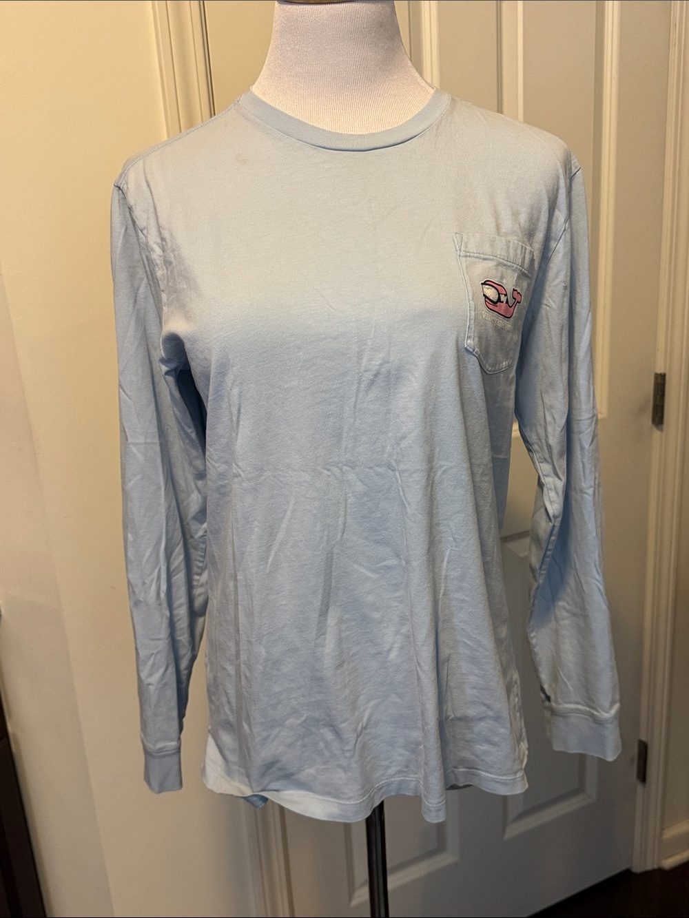 Vineyard Vines Light Blue Long Sleeve Pocket Tee
